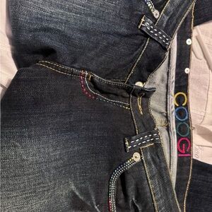 COOGI Blue Black Jeans Classic Style with Contrast Stitching